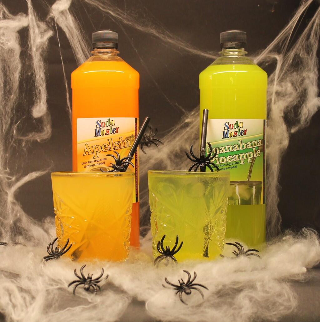 Läskig Apelsläsk & Läskig Guanabana Pineapple dryck perfekt Halloweendryck till barnkalaset