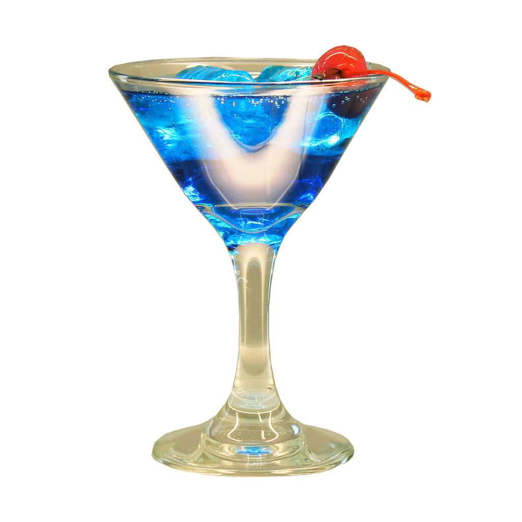 Blå Curacao-drink blandas snabbt och enkelt med BarKing Drinkmix.