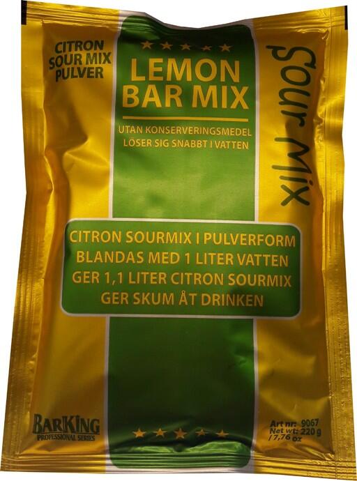 Lemon bar mix pulver ger 1 liter färdigblandad lemon sourmix med god smak av citron.